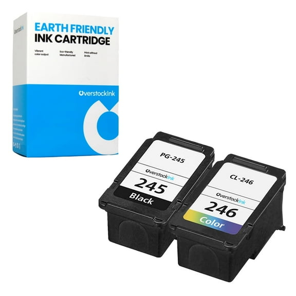 OverstockInk 245 246 Combo Pack Ink Compatible for Canon PG-245 CL-246 for PIXMA TS205 (1 Black, 1 Tri-color)