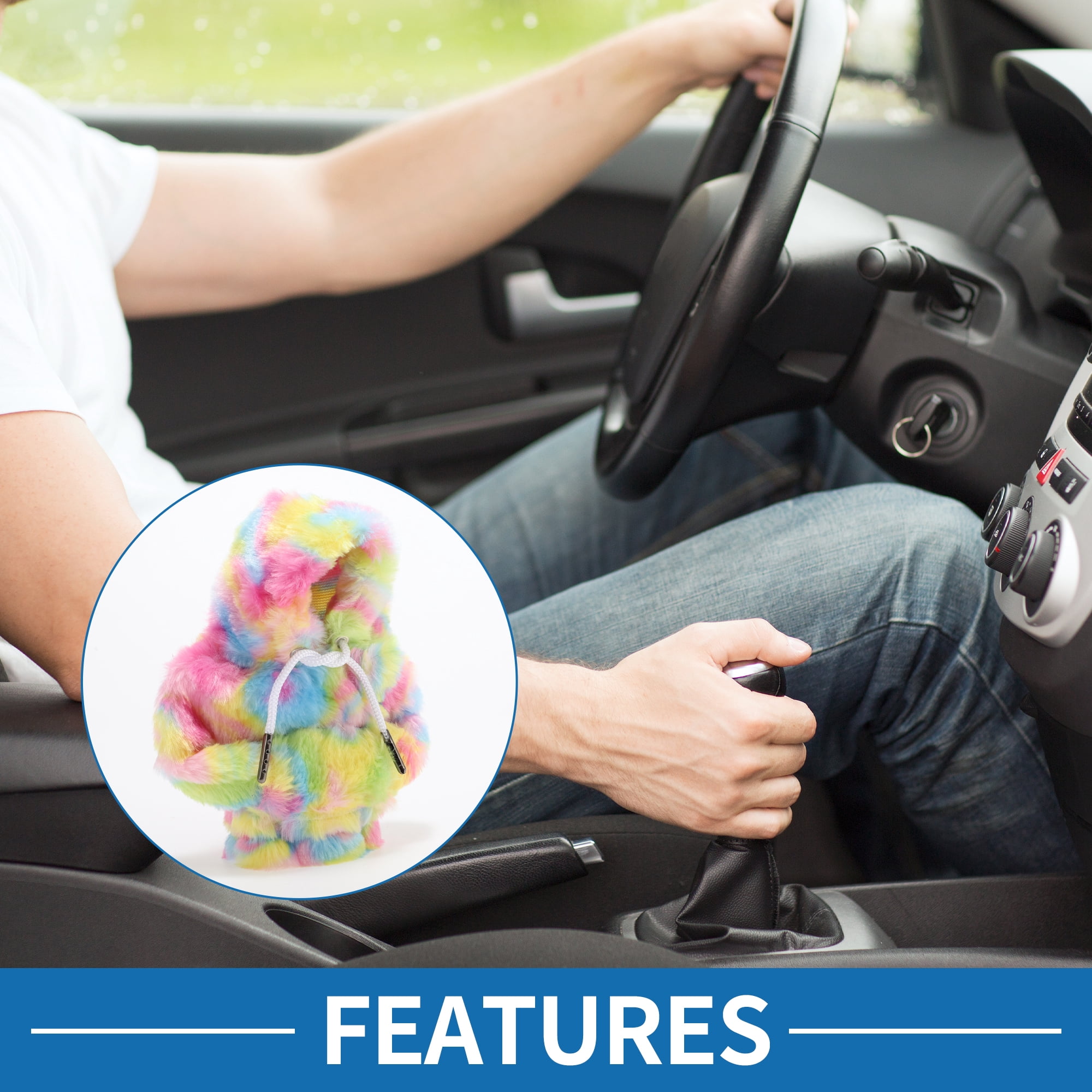 Unique Bargains Universal Shift Knob Cover for Car RV Truck SUV Fabric Multicolor