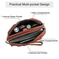 thumbnail image 7 of KAWELL Genuine Leather Wristlet Wallet for Women - Luxury Ruched Clutch with Wrist Strap, 7 of 7