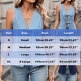 thumbnail image 4 of Women's V Neck Sleeveless Up Tank Top Cami Bodysuit Casual Solid Color Fashion Essential for Daily Wear Beach Vacation Outfits | Aestivo,Dark Blue XL, 4 of 8