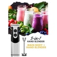 thumbnail image 5 of MegaWise Stainless Steel Titanium Reinforced 3-in-1 Immersion Hand Blender, Powerful with 80% Sharper Blades, 12-Speed Corded Blender, Including Whisk and Milk Frother (3-in 1 Black), 5 of 5