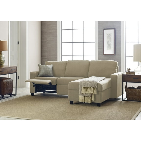 Serta Palisades Reclining Sectional with Right Storage Chaise - Oatmeal
