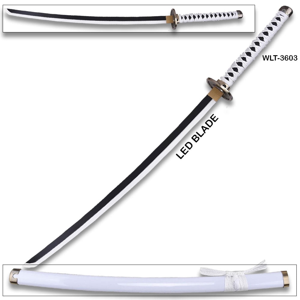 One Piece Roronoa Zoro Wado Ichimonji Katana – LED Light-Up Wooden Cosplay Sword 41 in
