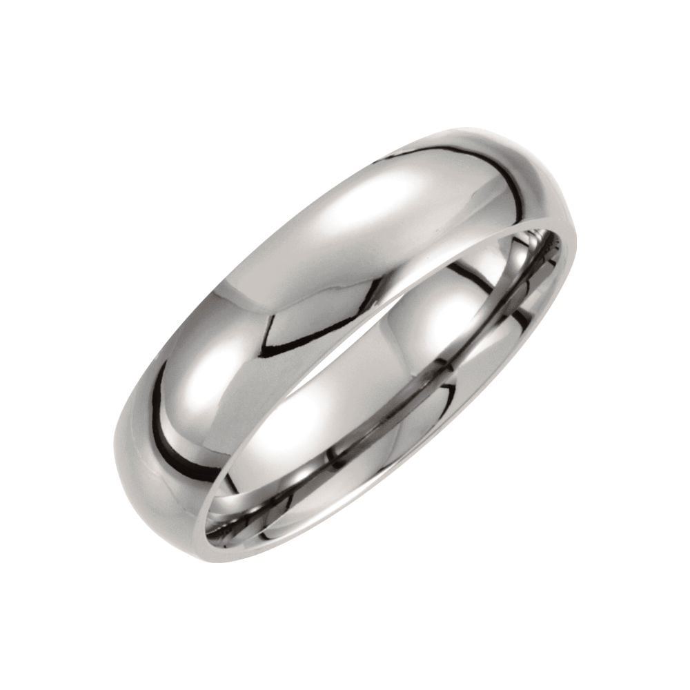 Jewels By Lux Titanium Sterling Silver Inlay 6mm Polished Band 