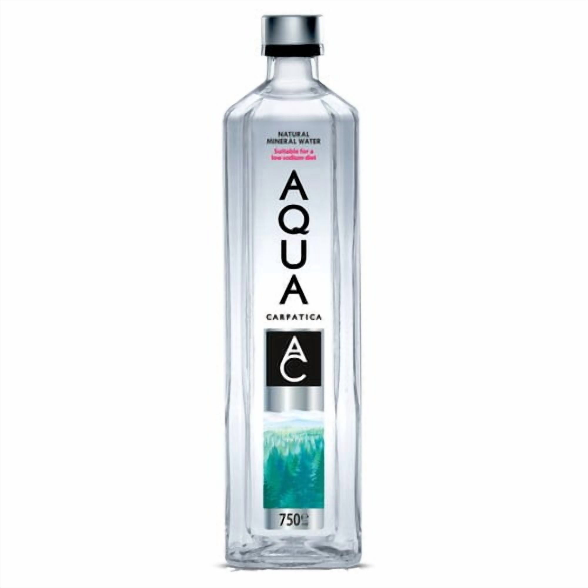 AQUA Carpatica Still Natural Mineral Water Glass Low Sodium & Nitrates 6 x 750ml, British Import (Pack of 2)