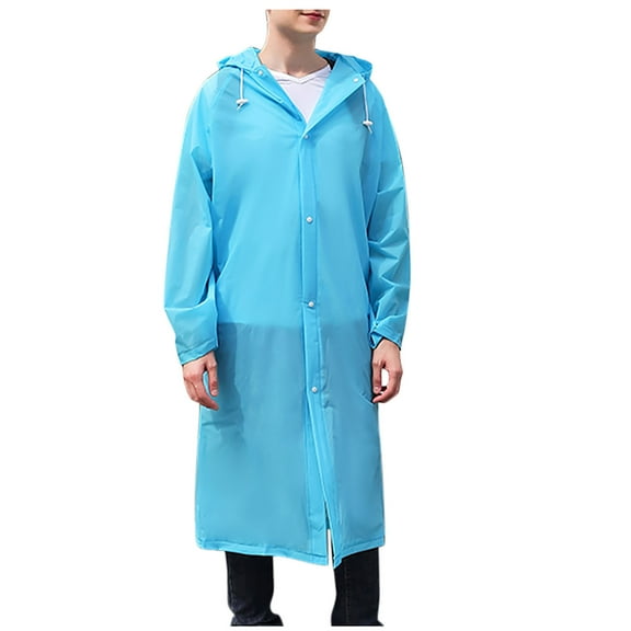 Hvyesh Raincoats for Adults EVA Rain Ponchos Lightweight Rain Coat Waterproof Rain Gear for Men and Women Button Long Raincoats