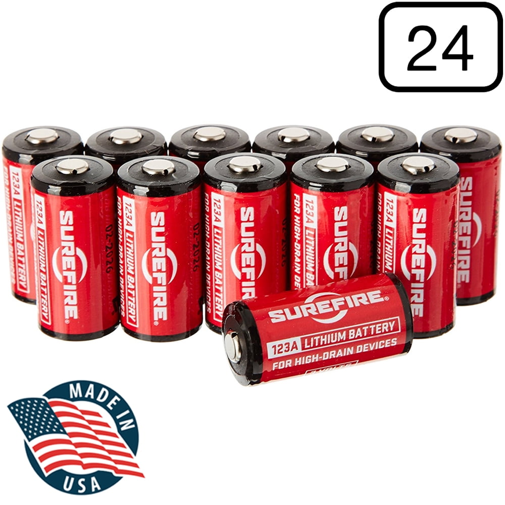 Surefire SF123A Box of 24 123A 3 Volt Lithium Batteries 24-Pack