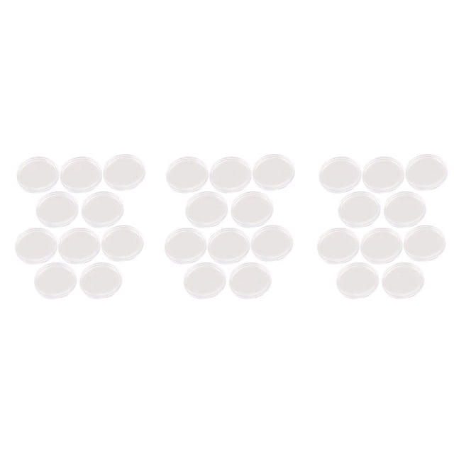 Caja de 30 cápsulas de plástico transparente para monedas, pequeñas y redondas, de 30 mm