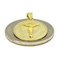 thumbnail image 6 of 14k yellow gold round Jesus pendant charm gift religious fine jewelry 0.63" 1.2g, 6 of 12