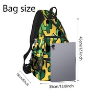 Pickleball Bag with Padded Back, Camouflage Yellow Multi-Compartment Paddle Backpack, Lightweight Nylon Sports Bag for Men & Women
