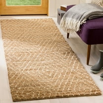 SAFAVIEH Bohemian Caymen Geometric Diamonds Jute Runner Rug, Natural/Ivory, 2'6" x 8'