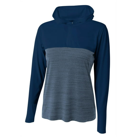 A4 Women's Slate Quarter Zip Hoodie For Women in Navy | NW4013