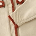 thumbnail image 4 of IVEYRTF Childrens Knitted Sweater Cardigan Two Piece Set with Floral Print Tops and Skirt Sweet Cute Outfit for Girls Fall Winter Long Sleeve Round Neck Shirt and Skirt(Beige,2 Years), 4 of 5