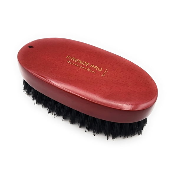 Firenze Pro Boar Bristle Cepillo ondulado de palma ovalado reforzado de 9 filas # 9151 - Carmesí