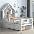 Bellemave Twin Toddler Bed with House Shaped Bookcase Headboard and