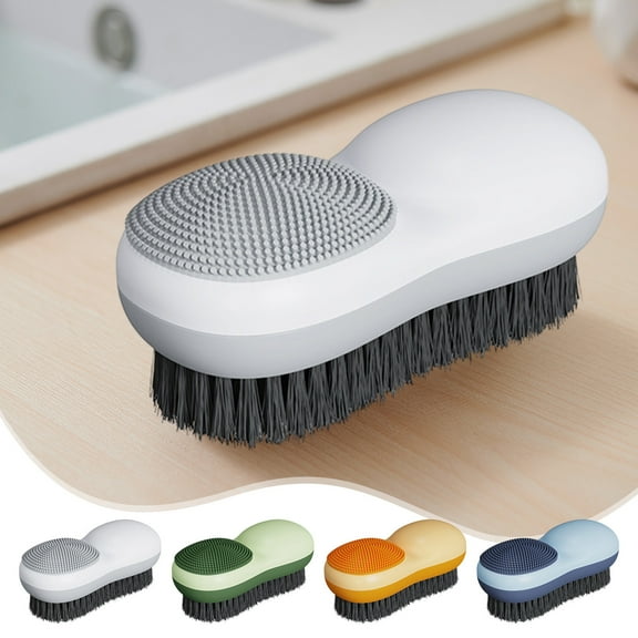 Kcavykas Shoe Cleaning Brush with Long Handle, Crevice Scrubber with Soft Bristles for Sneakers and Home Shoe Care Birthday Gift