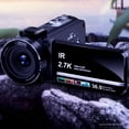 thumbnail image 1 of Cámara Digital, Revestimiento óptico 2,7 K Pantalla LCD Cámara De Vídeo Sensibilización ISO Para Exteriores Para Acampar, 1 of 7