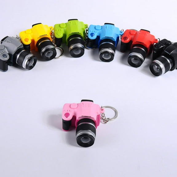 YSNOOWE 5Pcs Keychain with Camera for Backpack Decoration in Assorted Color with LED Glowing