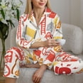 thumbnail image 6 of Yiaed Firefighter Icons Print Pajamas Women's Long Sleeve Sleepwear Soft Button Down Loungewear Pjs Lounge Set Nightwear Womens Pajama Pants-Large, 6 of 7