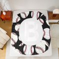thumbnail image 5 of Homewish Boys Baseball Sports Bed Sheets, Cute Initial B Letter King Sheets, Black White Cartoon Sheet Set, Ultra Soft Bedroom Decor, 4pcs, 5 of 7
