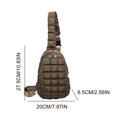 thumbnail image 2 of Bolso Mujer Acolchado Pecho Nube Cintura Cierre Cremallera Hobo Suave Caqui, 2 of 9