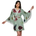 thumbnail image 1 of Moomaya Robe de Chambre en Coton pour Femmes Robe de Mariée Courte Imprimée, 1 of 6
