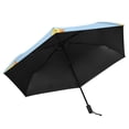 thumbnail image 4 of Cute Yellow Rubber Ducks Blue Background All Weather Umbrella Triple Folding Parasol 6 Ribs UV Protection Portable, 4 of 8