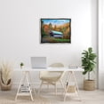 thumbnail image 2 of Stupell Woodland Covered Bridge Mountain Foliage Landscape Photography Gray Floater Framed Art Print Wall Art, 2 of 6