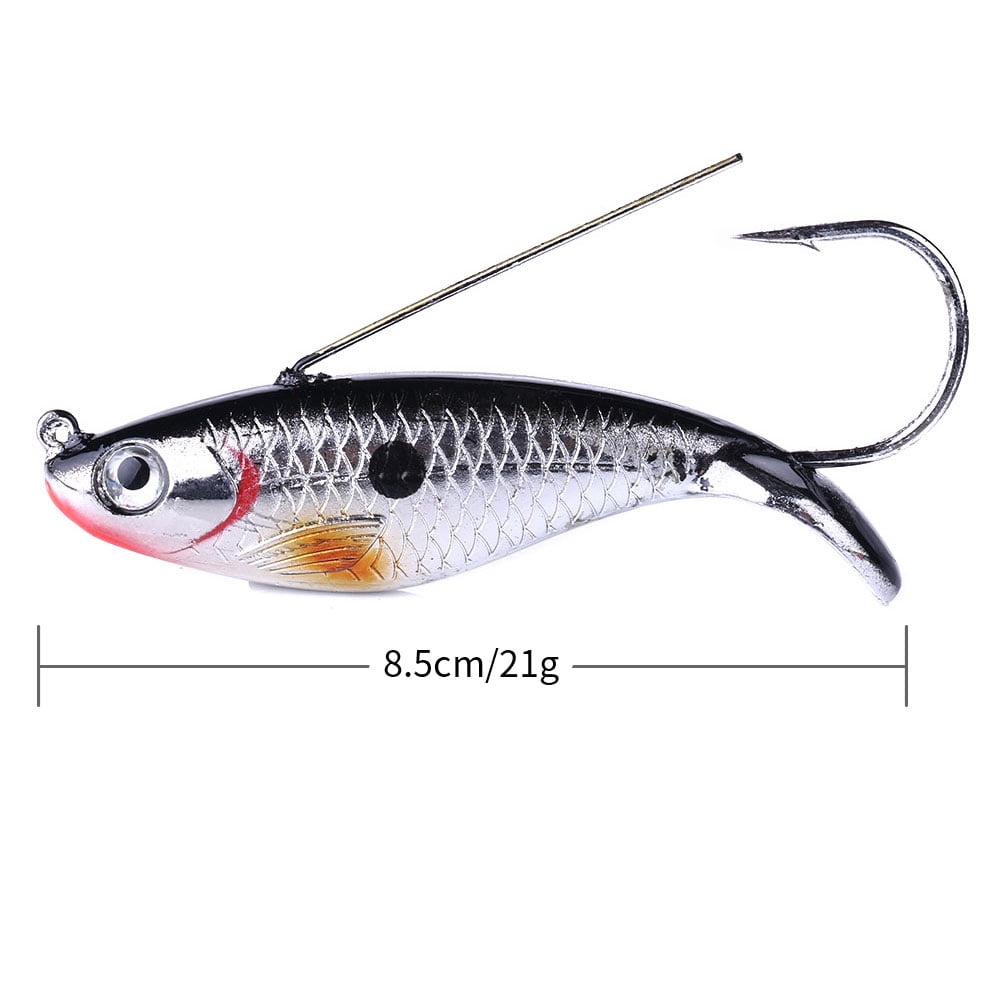 HENGJIA Fishing Lures, Swimbaits for Bass Fishing, Great Weedless Bass Lures, 5 Pack VIB Lifelike Hard Baits Sinking Fishing Jigs for Freshwater and Saltwater Bass, Redfish, Trout, Walleye
