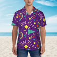 thumbnail image 4 of JUNZAN Retro 80s Style Pattern Hawaiian Shirt for Men,Summer Beach Casual Short Sleeve Button Down Shirts-Small, 4 of 9
