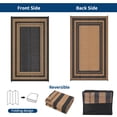 thumbnail image 2 of HIWEAVER 8' x 10' Black/Brown Outdoor Rug PP Plastic Straw Woven Waterproof Patio Rug with Border Portable Outside Carpet for Balcony Deck Picnic Garden Decor, 2 of 6