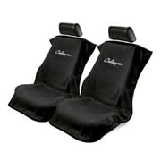 Seat Armour 2 Piece Front Car Seat Covers For Challenger - Black Terry Cloth