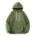 thumbnail image 2 of EOYWHK Mens Big and Tall Hoodies Heavyweight Pullover Sweatshirt Warm Thicken Outerwear with Hood Pockets,M-4XL, 2 of 8