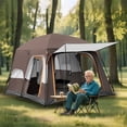 thumbnail image 3 of SHIBAILI 12 Person Family Camping Tent with Porch,Superb Ventilation,Waterproof&Dual-Use Spacious Tent for Backyard & Outdoor,Brown, 3 of 10