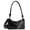 Black, variant on PU Leather Tote Bag for Women Trendy Hobo Crossbody Purse Lightweight Knotted Shoulder Bag Handbag for Daily Work Travel with Adjustable Strap - Black