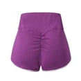 thumbnail image 4 of FUNUONY Women's High Waist Workout Shorts Breathable Dolphin Split Elastic Lounge Yoga Shorts Yoga Compression Leggings Women Shorts Workout Shorts Pants Purple Xl, 4 of 5