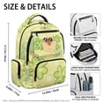 thumbnail image 6 of HUIACONG Capybara Clover Print School Backpack for Kids Teens Age 6-18 Multi Pocket Water Resistant Scuff Proof Padded Adjustable Straps Lightweight Bookbag for School Travel Daily Use, 6 of 7