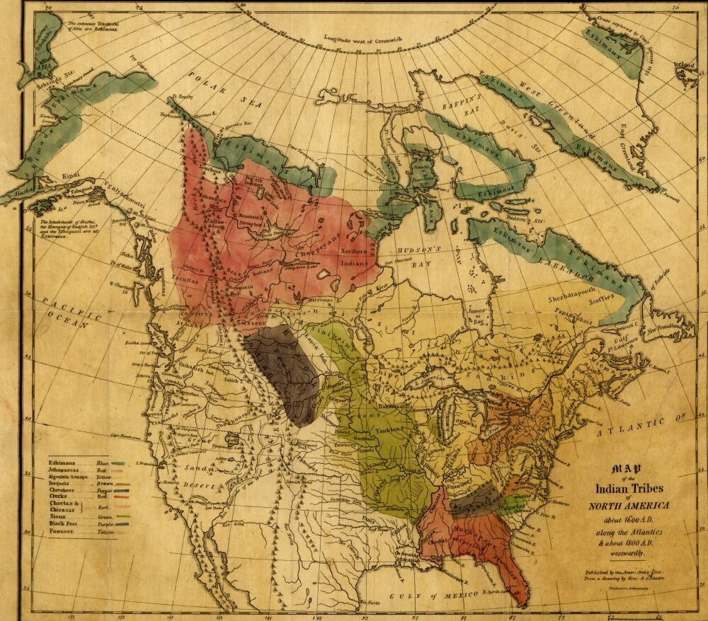 Map of the Indian tribes of North America, about 1600 A.D. along the