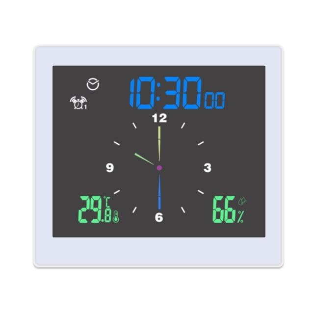 Riwcyla Bathroom Digital Waterproof & Humidity Meter Hygrometer LCD Display UpperLower Limit Dual Alarms with Snooze Function Countdown