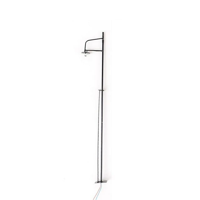 Injueey Modelo de poste de luz de tren con escalera, decoraciones de paisaje para el hogar, luz LED de vía férrea, lámpara de pista de un solo cabezal Artesanía Negro (Escala 1:87) Injueey HA064509-05