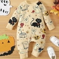 thumbnail image 2 of Rgdypko Newborn Infant Baby Boys Romper&Jumpsuit Long Sleeve Girl Halloween Outfits Pumpkin Print Onesie Cute Toddler Fall Clothes Daily Fashion Children'S Clothing, 2 of 4