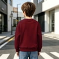 thumbnail image 6 of Atogsazn Kids Boys Oversized Sweatshirt Childrens Casual Long Sleeve Crew Neck Sweater Fall Winter Tops Clothes Red 14-15 Years Fashion, 6 of 9