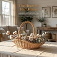 thumbnail image 6 of Garden Harvest Basket, Handwoven Wicker Harvest Basket with Handle, Portable Multipurpose Woven Storage, Garden Baskets for Gathering Vegetables, for Easter, Halloween, Christmas, 6 of 7