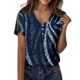 thumbnail image 1 of Cathalem T-Shirts Décontractés à Manches Courtes pour Femmes, Bleu L, 1 of 4