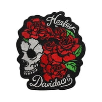 Patch Ricamato Harley-Davidson Willie G Skull Logo – Diametro 10,2 Cm, Bianco E Nero, Ufficiale SymbolArts
