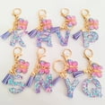 thumbnail image 4 of Visland Butterfly Initial Letter Keychain Pendant Exquisite Practicality Backpack School Bag Decoration Purple Alphabet Keychain for Girls Women, 4 of 7