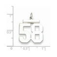 thumbnail image 2 of Auriga 925 Sterling Silver Rhodium-plated Polished Number 58 Charm for Women (L-21mm, W-16mm), 2 of 4