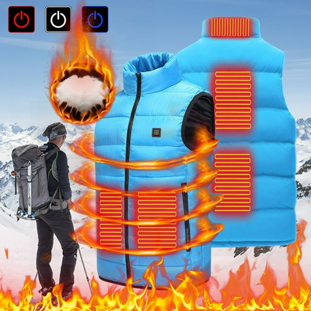 Chaquetas y abrigos casuales sin mangas y sin capucha con calefacción inteligente por USB, a temperatura constante, resistentes al viento, de talla grande, para hombre y mujer, de invierno, 5 unidades