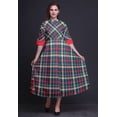 thumbnail image 2 of Bimba Robe Chemise Décontractée à Carreaux pour Femmes Imprimé Fête Mi-Mollet Robe Swing-Moyenne, 2 of 5
