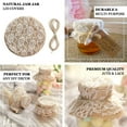 thumbnail image 4 of Efavormart Set Of 6 | Rustic DIY Burlap / White Lace Fabric Mason Jar Lid Covers With Jute String, 6" Scalloped Edge Natural Jute Linen Favor Jar Covers, 4 of 5